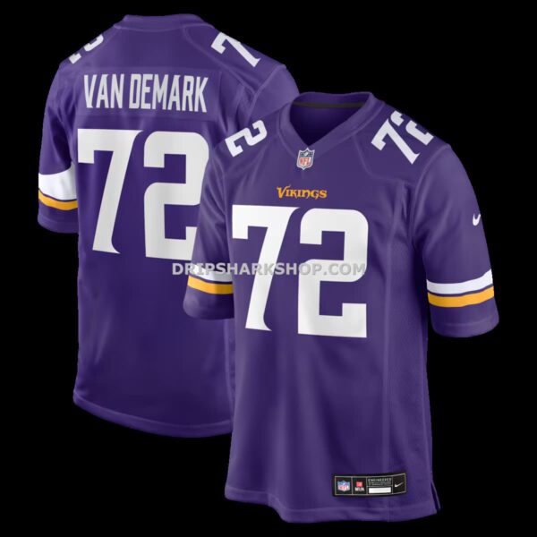 Mens Nike Ryan Van Demark Purple Minnesota Vikings Team Game Jersey