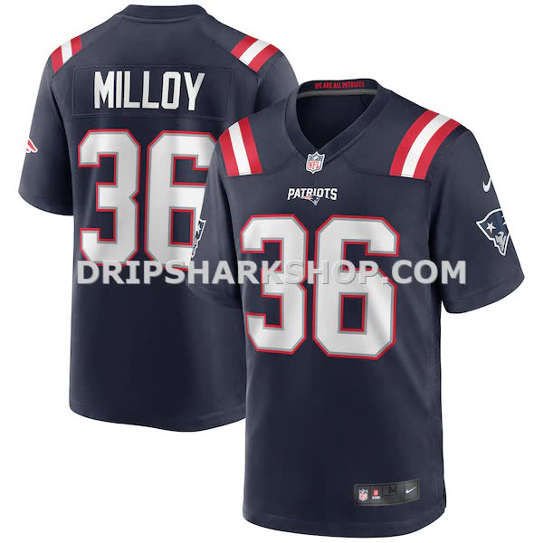 Mens Nike Lawyer Milloy Navy New England Patriots Game Retired Player Jersey Pi3994000