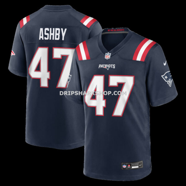Mens Nike Julian Ashby Navy New England Patriots Team Game Jersey