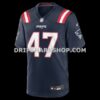 Mens Nike Julian Ashby Navy New England Patriots Team Game Jersey