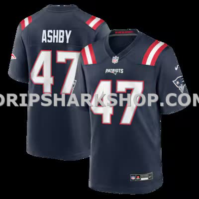 Mens Nike Julian Ashby Navy New England Patriots Team Game Jersey