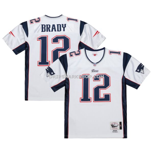 Mens Mitchell And Ness Tom Brady White New England Patriots 2000 Authentic Jersey