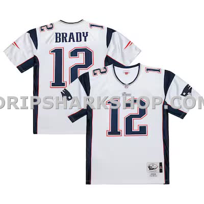 Mens Mitchell And Ness Tom Brady White New England Patriots 2000 Authentic Jersey