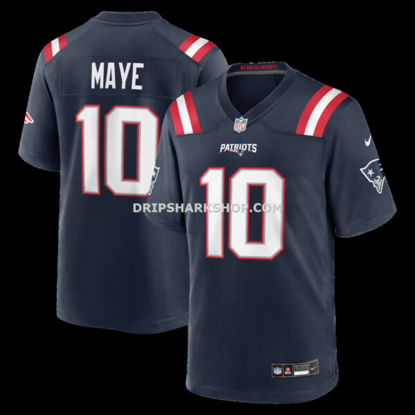 NFL222324G04-9bb0e3 Mens Nike Drake Maye Navy New England Patriots Super Bowl Lx Patch Game Jersey