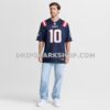 NFL222324G10-69037b Mens Nike Drake Maye Navy New England Patriots Super Bowl Lx Patch Game Jersey