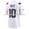 Mens Nike Drake Maye White New England Patriots Super Bowl Lx Patch Game Jersey