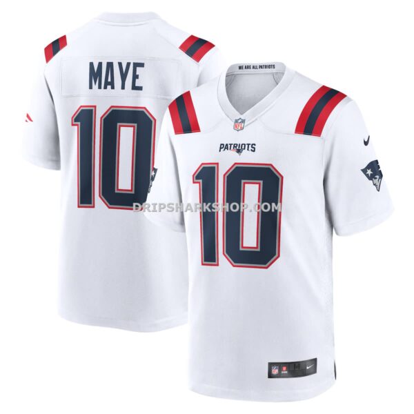 NFL223be3G04-3dcd86 Mens Nike Drake Maye White New England Patriots Player Game Jersey