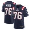 Mens Nike Morgan Moses Navy New England Patriots Team Game Jersey