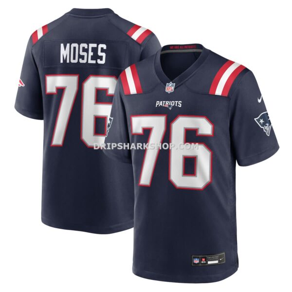 Mens Nike Morgan Moses Navy New England Patriots Team Game Jersey