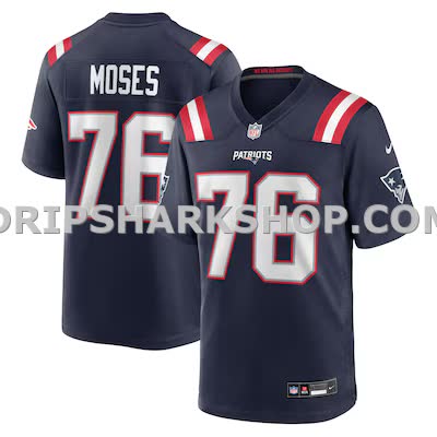 Mens Nike Morgan Moses Navy New England Patriots Team Game Jersey