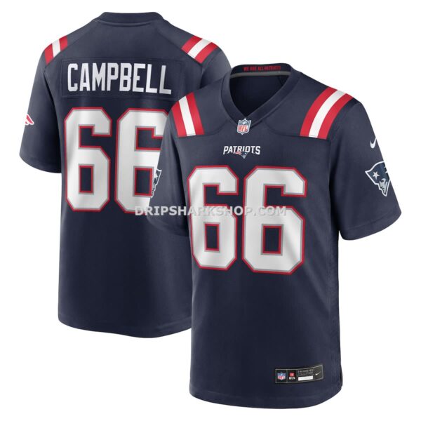 Mens Nike Will Campbell Navy New England Patriots Team Game Jersey