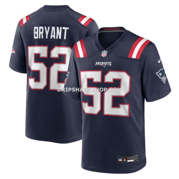 Mens Nike Marcus Bryant Navy New England Patriots Team Game Jersey