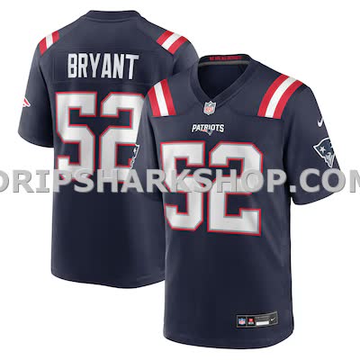 Mens Nike Marcus Bryant Navy New England Patriots Team Game Jersey