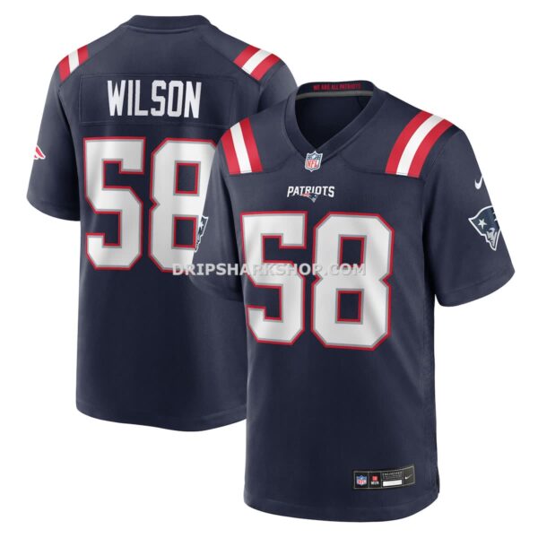 Mens Nike Jared Wilson Navy New England Patriots Team Game Jersey