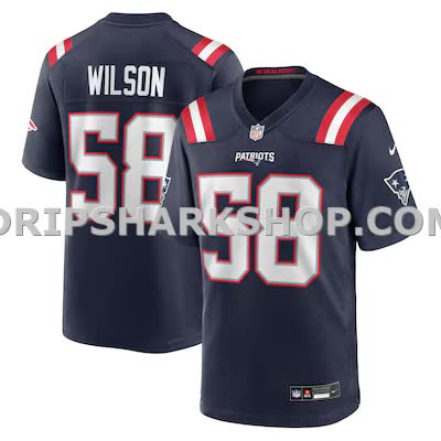 Mens Nike Jared Wilson Navy New England Patriots Team Game Jersey