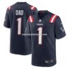 NFL22667dG04-47671e Mens Nike Number 1 Dad Navy New England Patriots Game Jersey