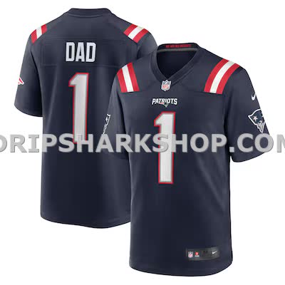 Mens Nike Number 1 Dad Navy New England Patriots Game Jersey