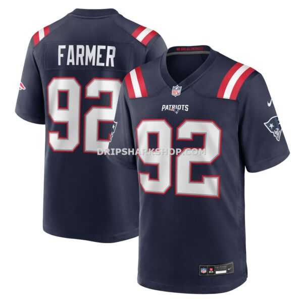 NFL22988fG04-6c36c2 Mens Nike Joshua Farmer Navy New England Patriots Team Game Jersey
