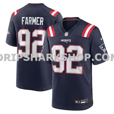 Mens Nike Joshua Farmer Navy New England Patriots Team Game Jersey