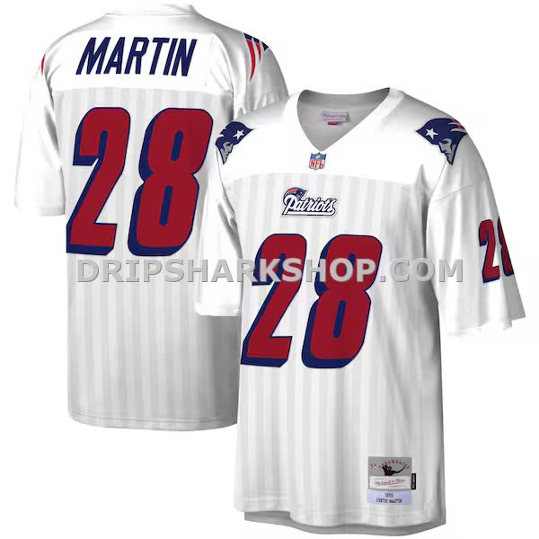 Mens Mitchell And Ness Curtis Martin White New England Patriots Legacy Replica Jersey Pi4019000