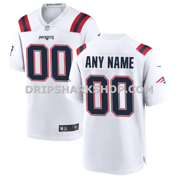 Mens Nike White New England Patriots Custom Game Jersey Pi3889000