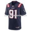 Mens Nike Elijah Ponder Navy New England Patriots Team Game Jersey