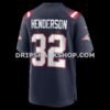 Mens Nike Treveyon Henderson Navy New England Patriots 2025 Nfl Draft Game Jersey