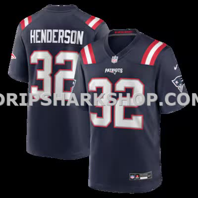 Mens Nike Treveyon Henderson Navy New England Patriots 2025 Nfl Draft Game Jersey