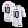 NFL22d28eG04-3a0cfd Mens Nike Drake Maye Tundra White New England Patriots Game Jersey