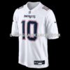 NFL22d28eG05-0ee3a4 Mens Nike Drake Maye Tundra White New England Patriots Game Jersey