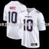 NFL22d28eM01-60223f Mens Nike Drake Maye Tundra White New England Patriots Game Jersey
