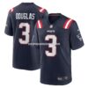 Mens Nike Demario Douglas Navy New England Patriots Game Jersey