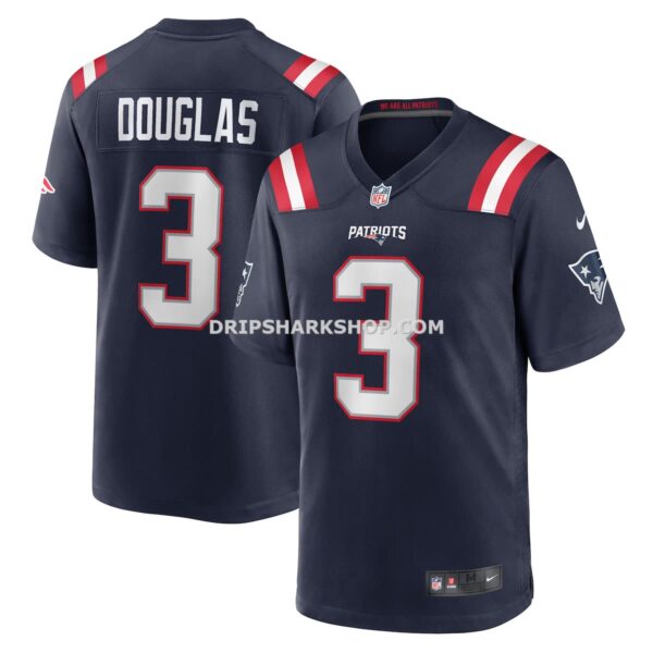 Mens Nike Demario Douglas Navy New England Patriots Game Jersey