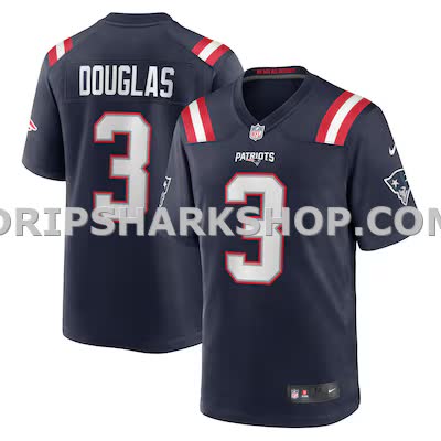 Mens Nike Demario Douglas Navy New England Patriots Game Jersey