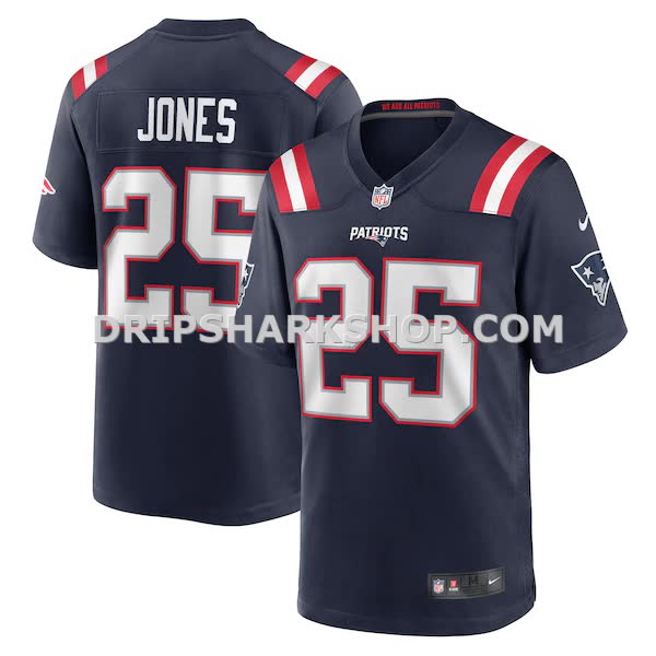 Mens Nike Marcus Jones Navy New England Patriots Game Player Jersey Pi5115000