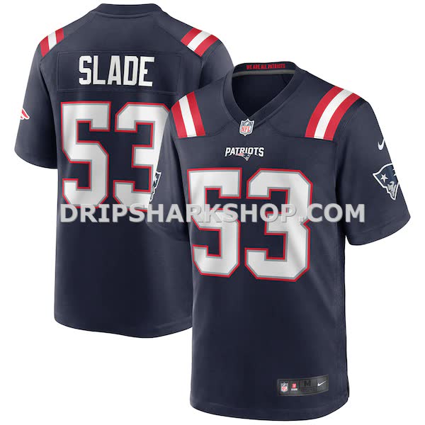 Mens Nike Chris Slade Navy New England Patriots Game Retired Player Jersey Pi3994000