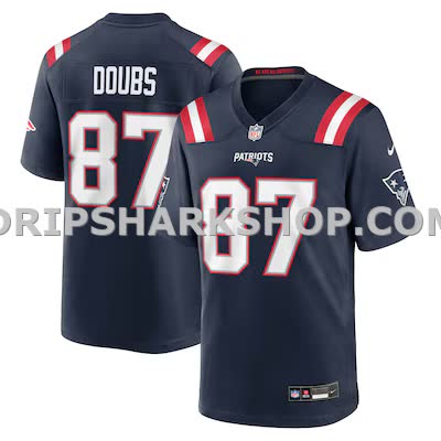 Mens Nike Romeo Doubs Navy New England Patriots Game Jersey