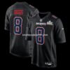 Mens Nike Stefon Diggs Black New England Patriots Super Bowl Lx Patch Carbon Fashion Game Jersey