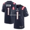 Mens Nike Number 1 Groom Navy New England Patriots Game Jersey