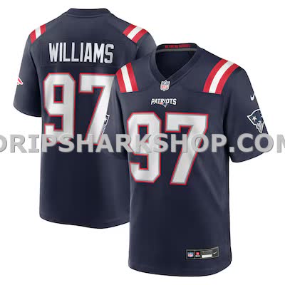 Mens Nike Milton Williams Navy New England Patriots Game Player Jersey