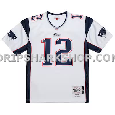 Mens Mitchell And Ness Tom Brady White New England Patriots 2000 Big And Tall Legacy Replica Jersey