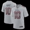 Mens Nike Drake Maye Gray New England Patriots Atmosphere Fashion Game Jersey