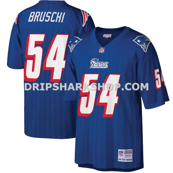 Mens Mitchell And Ness Tedy Bruschi Royal New England Patriots Big And Tall 1996 Retired Player Replica Jersey Pi4426000