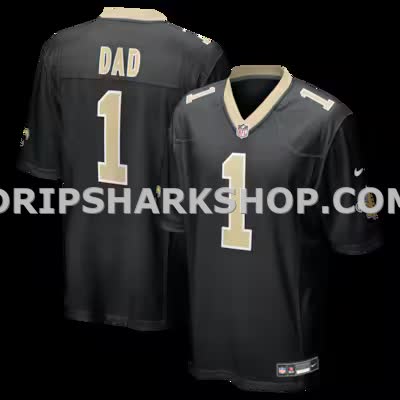 Mens Nike Number 1 Dad Black New Orleans Saints Game Jersey