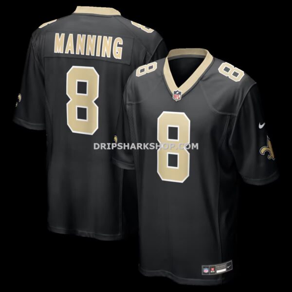 Mens Nike Archie Manning Black New Orleans Saints Game Retired Player Jersey