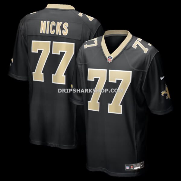 Mens Nike Carl Nicks Black New Orleans Saints Game Retired Player Jersey