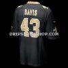 Mens Nike Michael Davis Black New Orleans Saints Team Game Jersey