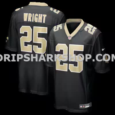 Mens Nike Rejzohn Wright Black New Orleans Saints Team Game Jersey