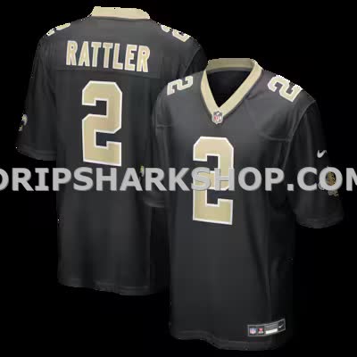 Mens Nike Spencer Rattler Black New Orleans Saints Team Game Jersey