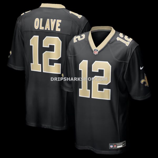 NFL233ce2G04-b90542 Mens Nike Chris Olave Black New Orleans Saints Player Game Jersey